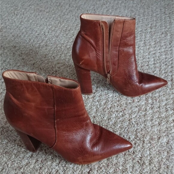 Steve Madden POUT brown leather bootie size 7M - Picture 4 of 12